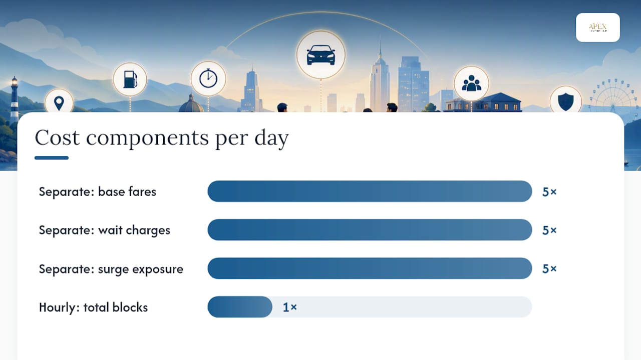 Comparison of separate rides and hourly booking