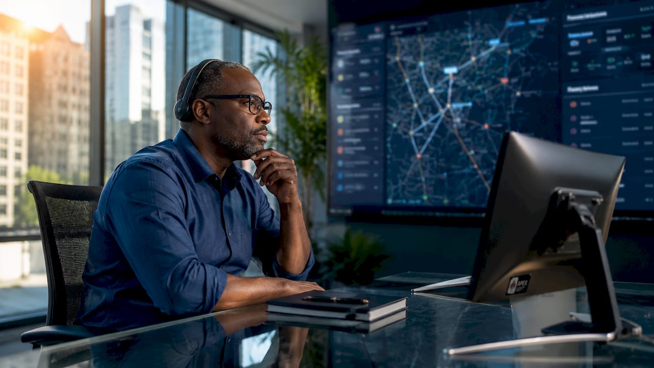 Dispatcher monitoring shuttle routes indoors