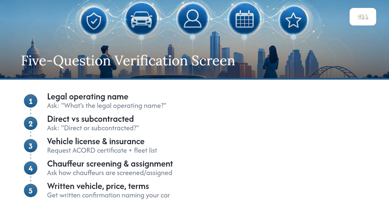Five questions for verifying a limo company